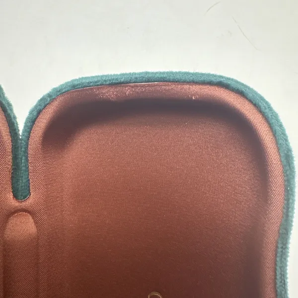 Gucci Authentic Designer Hard Velvet Clamshell Eyeglass Sunglasses Case In Green - Image 14