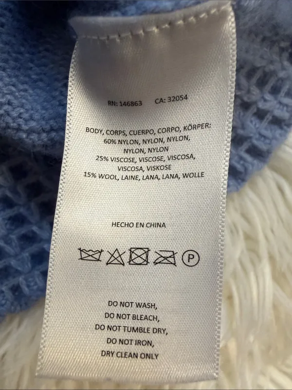 Anthropologie Mare Mare Cinched crew neck sweater with loop knit detail blue M - Image 10