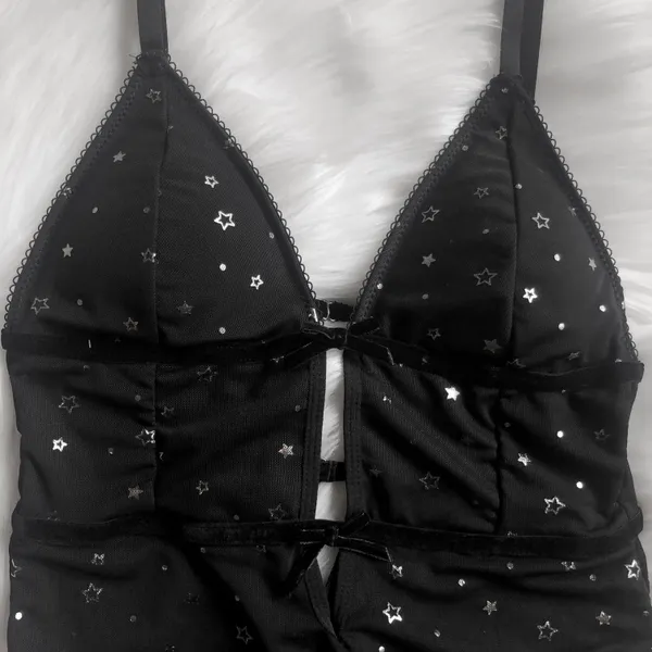 Forever 21 Black And Silver Star Bodysuit, Brand New! - Image 4