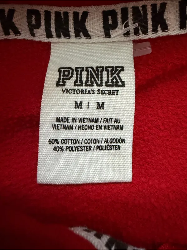 PINK Victoria’s Secret Red Quarter Zip Sweatshirt Medium - Image 7