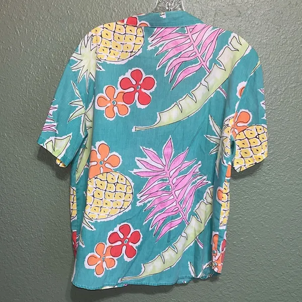 Vintage 80s Hawaiian Tropical Blouse Unisex - Image 7