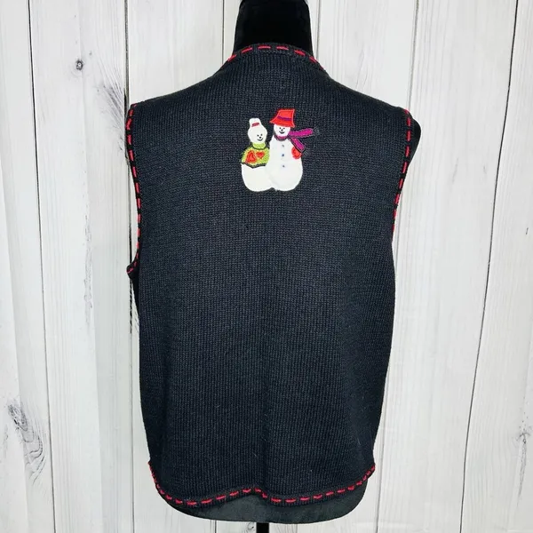 Designers Originals Studio Christmas Sweater Vest Size S Snowman Vintage - Image 9