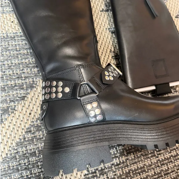 Circus by Sam Edelman Hayes Metal / Black Platform Boot Size 9M - Image 8