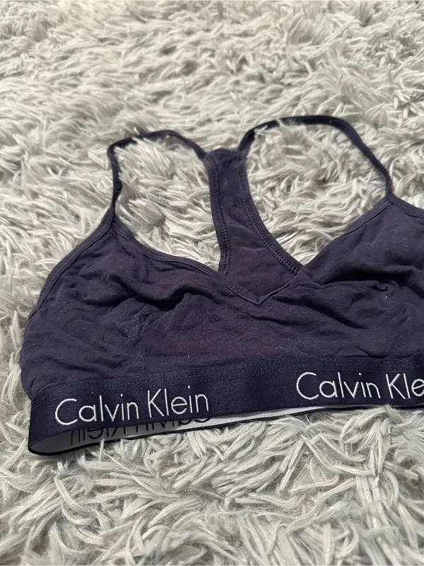 Calvin Klein Bralette navy blue and white size medium 34B loungewear athleisure - Image 2