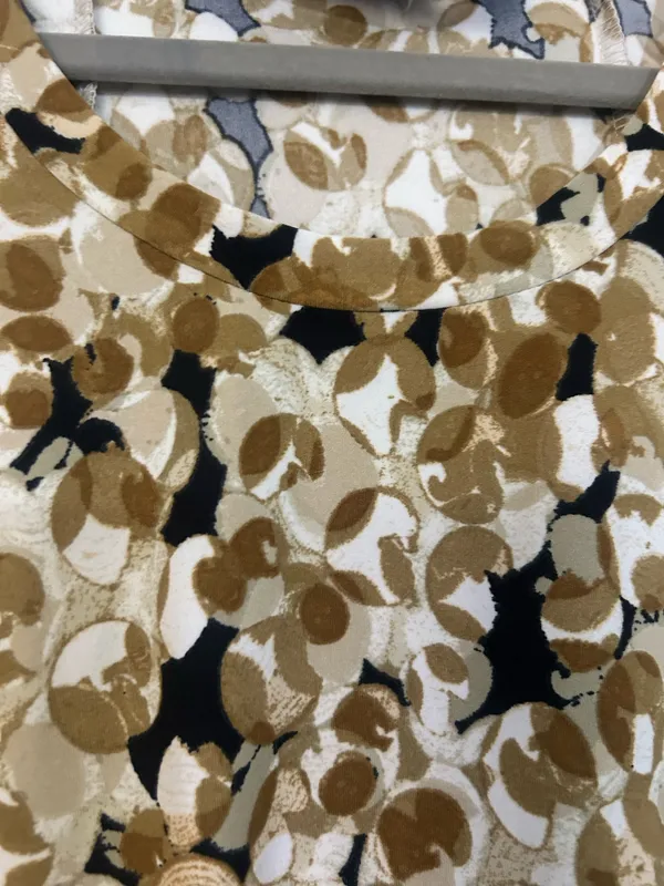 Taupe Tunic with Circle Design Brown Size L - Image 3