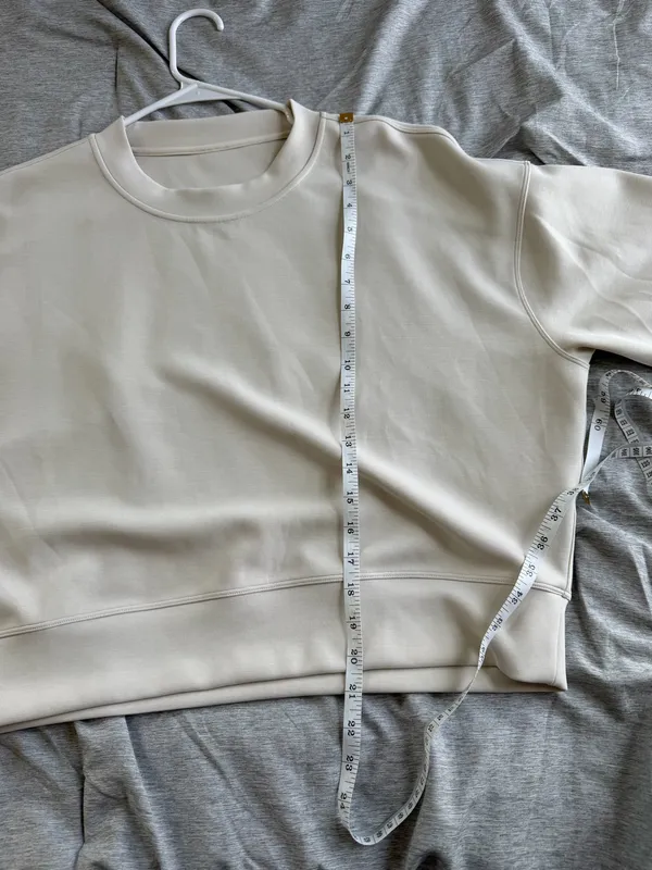 Lululemon Softstreme Perfectly Oversized Cropped Crew Mojave Tan Cream 8 Lounge - Image 11