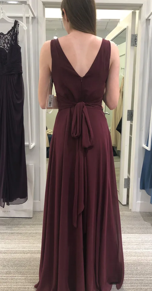 David's Bridal Wine Bridesmaid Dress - Image 2