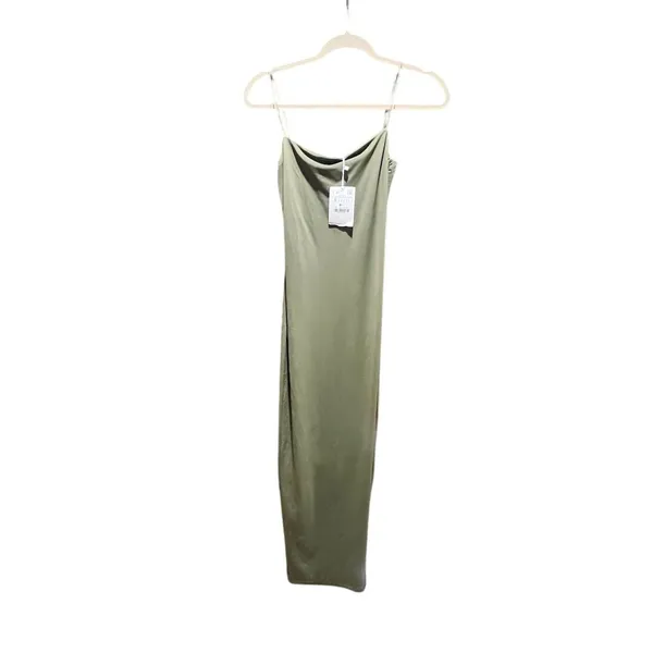 Zara Women's Strappy Maxi Dress Sage Green Sleeveless Standard Size S - Image 5