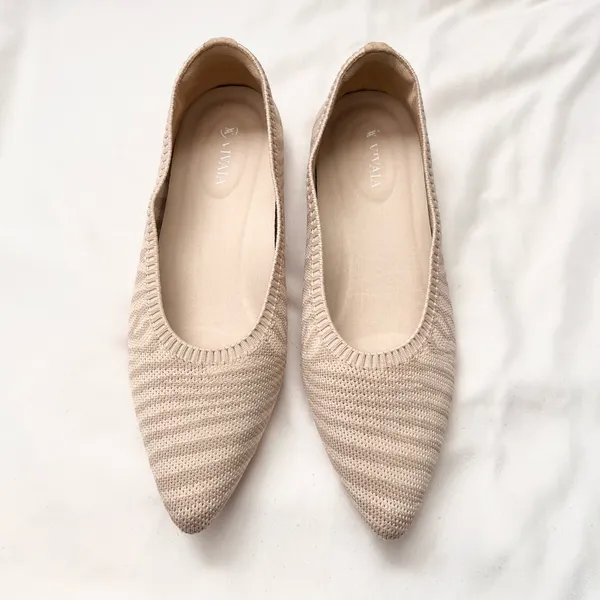 Vivaia | Pointed Toe Ballet Flats Aria 5* In Zebra Nude Print Size 9 Us Eur 40 - Image 4