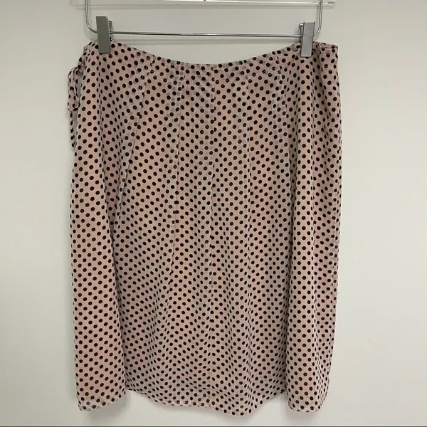 LOUBEN Skirt Size 14 Polka Dot Tie Waist Business Career Work Casual Size Zipper - Image 2