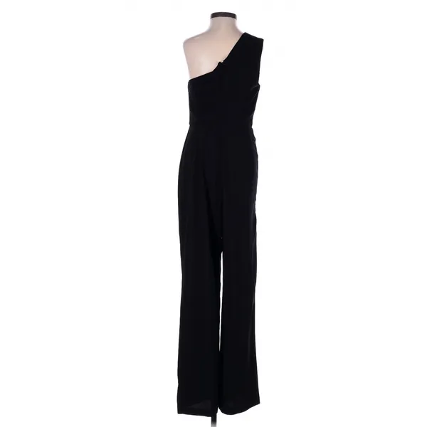 Bardot Black Bellini One Shoulder Tie Waist Wide Leg Jumpsuit Size 4 - Image 5