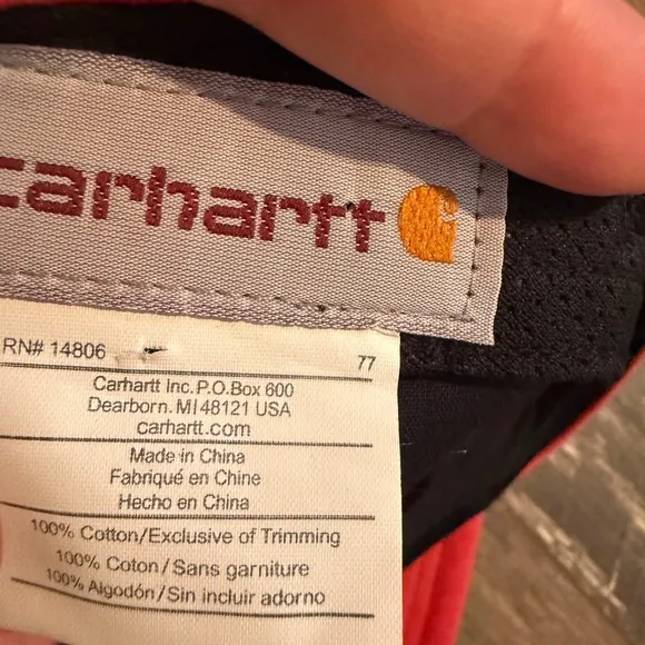 Y2K Carhartt Cadet Hat Cap Coral Pink Paris Hilton Bratz Grunge Military Style‎ - Image 8