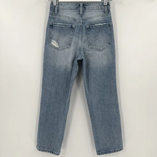 Vervet Belvoir Jeans Size 24 Super High Rise Button Fly‎ Distressed Straight Leg - Image 5