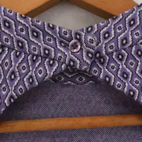 Zara‎ Geometric Knit Cutout Mini Dress Womens Size XS Purple Open Back Mod Retro - Image 4