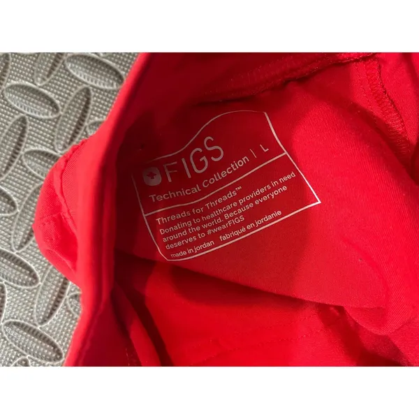 FIGS High Waisted Yola Skinny Scrub Pants Red Medical Healthcare Womens Large - Image 3