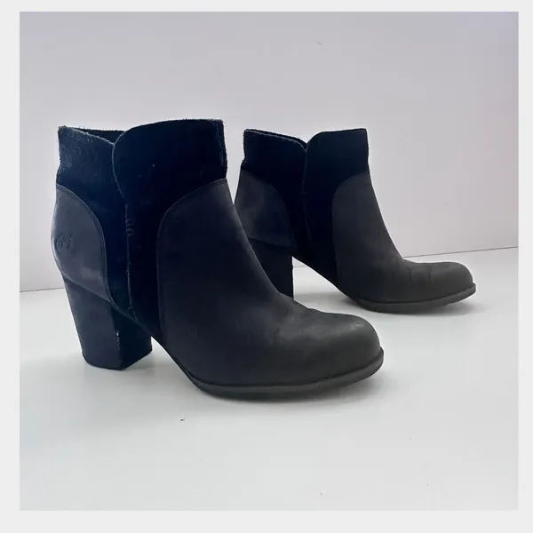 Timberland Rudston Black Leather & Suede‎ Block Heel Ankle Boots Size 9 - Image 8