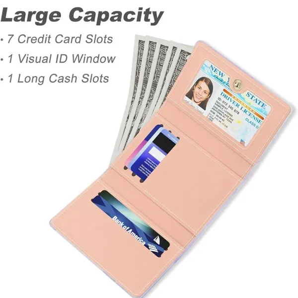 NWT.Hamilton Credit Card Slim Wallet with 7 Card Slots & ID Window. Explore Now! - Image 3