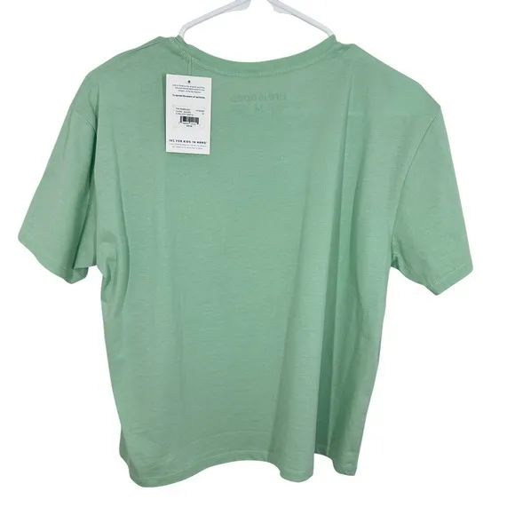 Life is Good Floral‎ Martini Talk Dirty To Me Graphic T Shirt Light Green Medium - Image 2