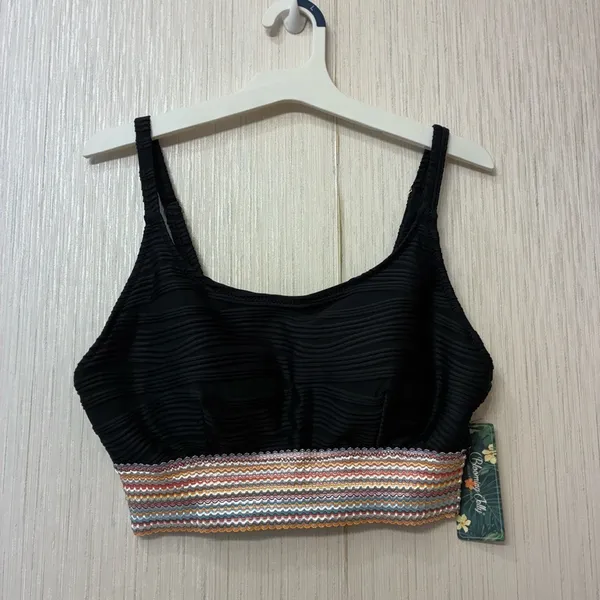 NWT Blooming Jelly Black High Waist Bikini Set Ribbed Crop Top Swimsuit‎ M - Image 2