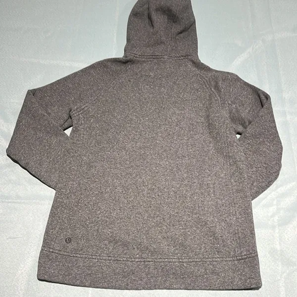 Lululemon Healthy Heart Coco‎ Pique Grey Hooded Pullover Size 6 D28 - Image 5
