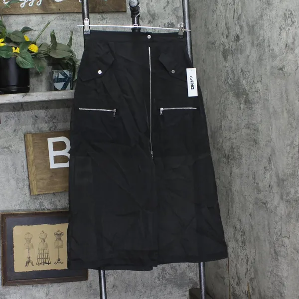 NWT DKNY Womens Organza Cargo Skirt Sheer P4BNUWEN Black 2 - Image 5