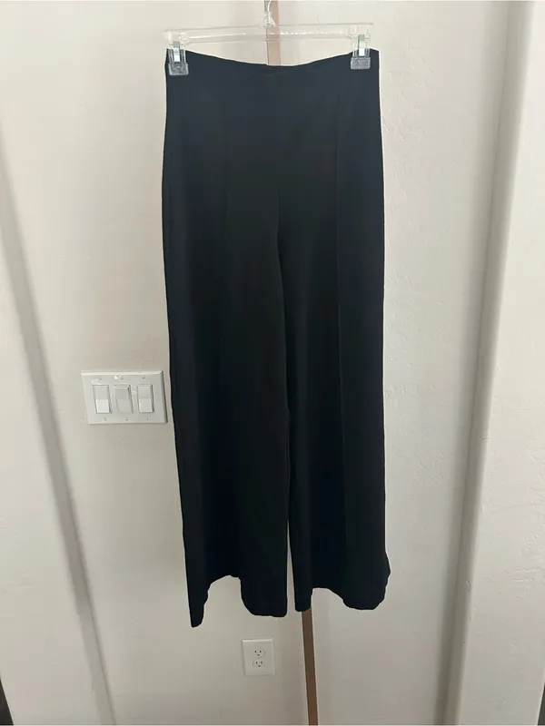 Ripley Rader Black Ponte Knit Long Wide Leg Pants Size 4 $198 - Image 2