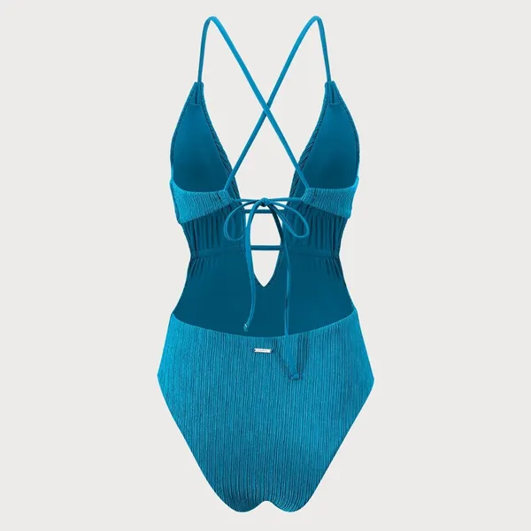 Berlook Textured Plunge One-Piece Swimsuit - Image 7