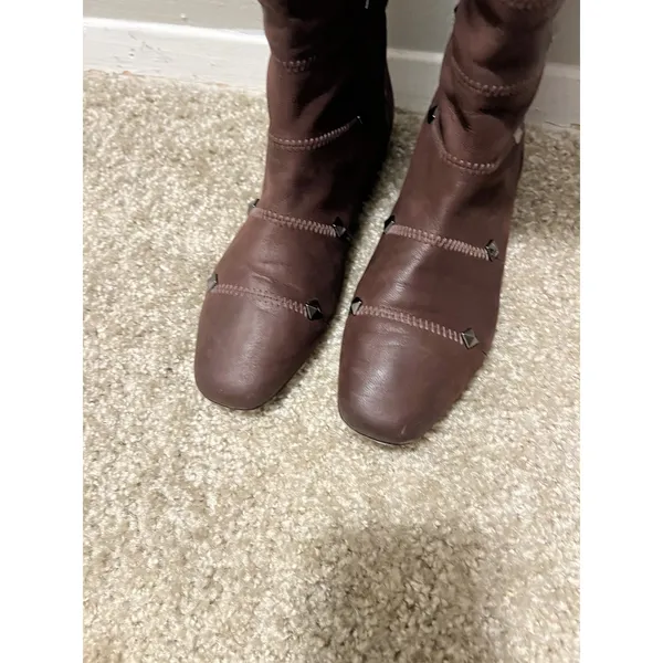 Botkier Leather Pull Up Knee Boots 38 / 7.5 Brown Leather‎ - Image 4