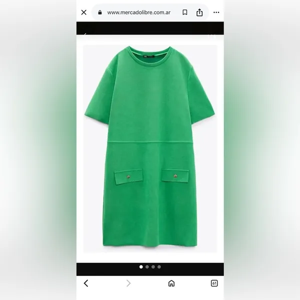 Zara Bright Green Mini Dress - Image 4