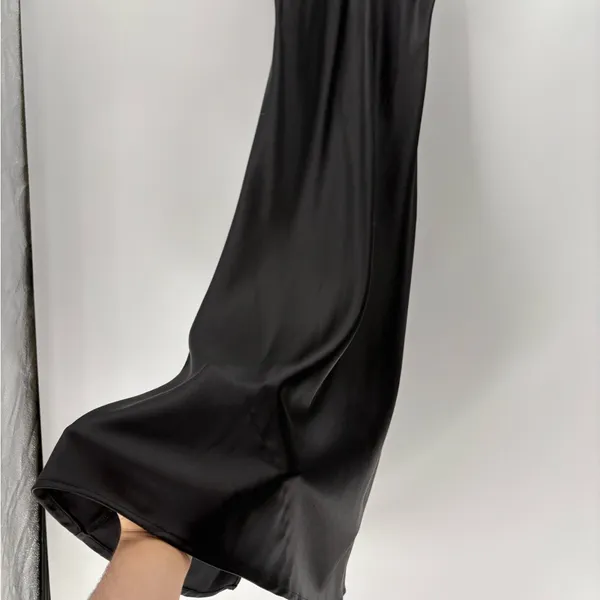 Zara beaded Y2K date night party festival black v sequin neck satin midi sz xs - Image 10