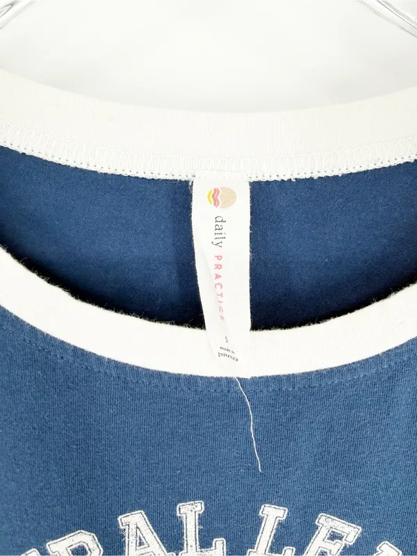 Anthropologie Daily Practice‎ Graphic Print T-Shirt Women's S Blue Y2K - Image 6