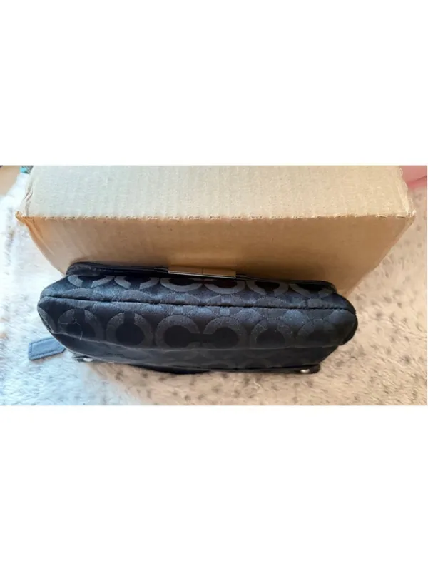 Coach Kristin Lurex Signature Op Art Wristlet Clutch Black F45131 - Image 8