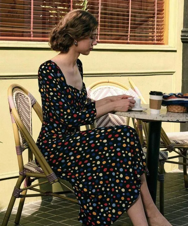 RIHOAS The Sweetheart Neck Polka Dot Maxi Dress L 04 - Image 2