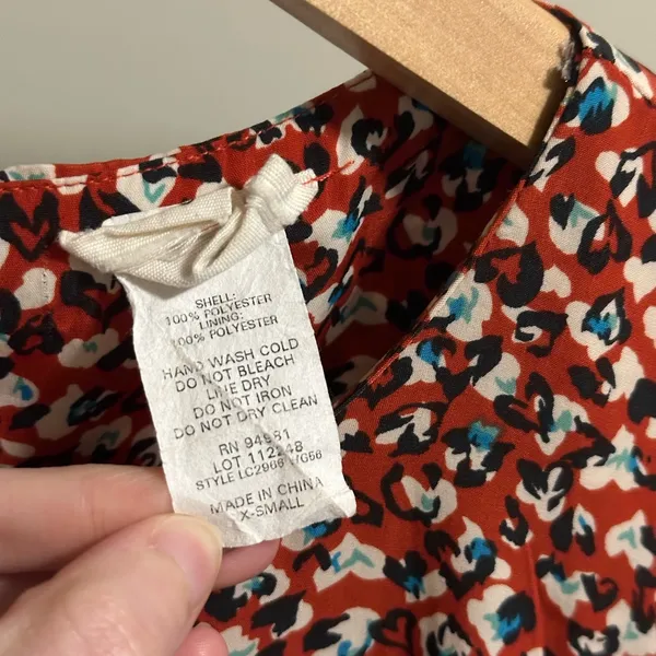Red White Blue Heart Cheetah Print Mini Short Sleeve Dress size XS - Image 3
