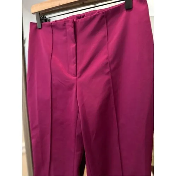 Passport Magenta Fuchsia Pink Satin Dress Pants Size 6 High Waist - Image 4