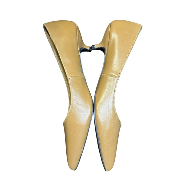 Nine West Ravin Womens 8.5 Beige Leather Pointed Toe Kitten Heel Pumps 26980414 - Image 5
