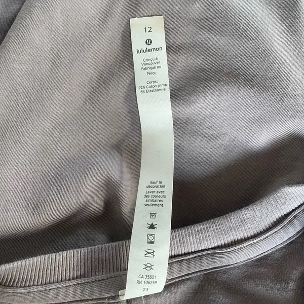 lululemon athletica Gray Long Sleeve Top Sz 12 - Image 10