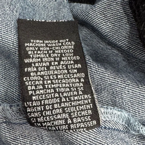 Boom Boom Jeans Distressed Denim Jacket Women’s XL Blue Net Detail - Image 12