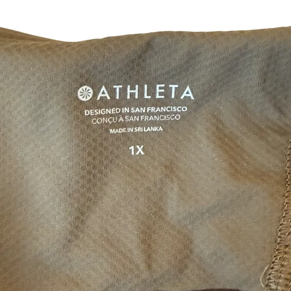 Athleta Elation V-neck Crop Tank Bra Size 1X‎ Tan Brown Adjustable Straps Gym - Image 6