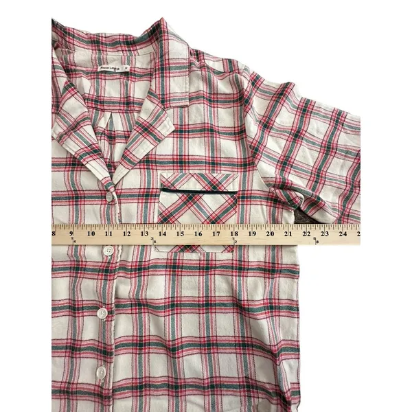 Marine Layer Pajama Size Medium Flannel Classic PJ Top in Red Cream Plaid #N4-5‎ - Image 7