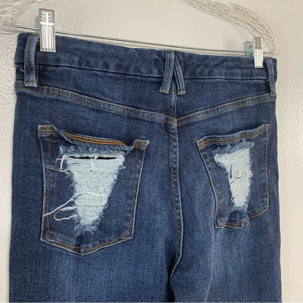 Good American Good Waist High Rise Skinny Jeans W/ Distressed Pockets Size 12 - Image 3