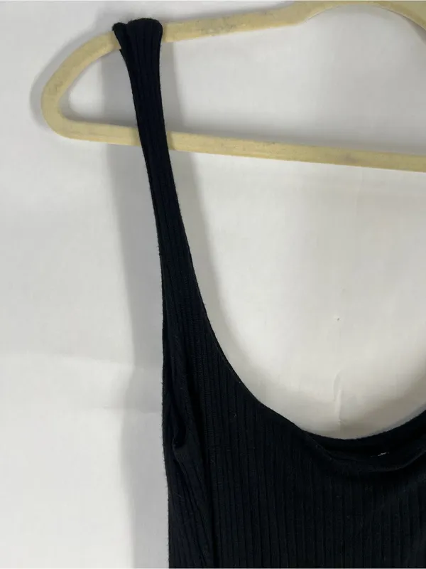 Reformation‎ Black Ribbed Wide-Leg Jumpsuit with Tie Waist - Image 5