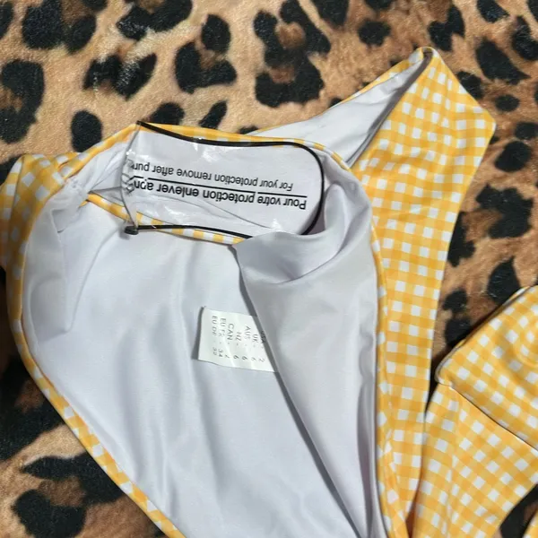Nasty Gal Gingham Bandeau High Leg Bikini Set 2 NWT - Image 6