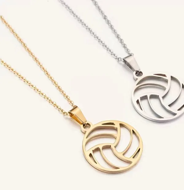 Volleyball necklace, gift for vollleyball player, silver volleyball mom necklace - Image 2