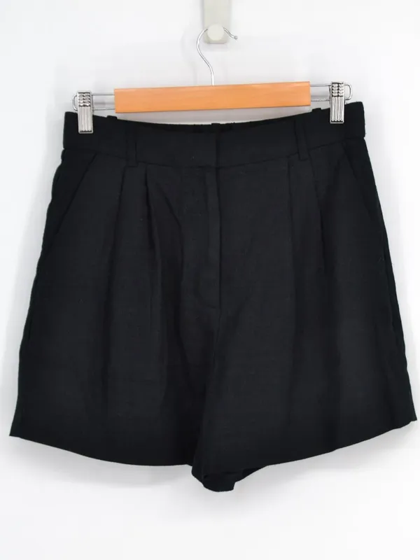 Abercrombie Fitch Sloane Tailored Linen Blend Shorts Black High Rise 27 - Image 2