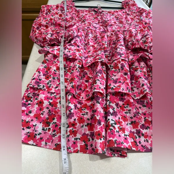 Zexxxy Women's Floral Pink Long Sleeves Ruffle Dress Size XL NWT - Image 14