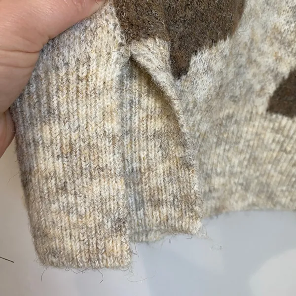 Anthropologie Moth Camo Knit Pullover Sweater Brown‎ Tan S Soft Cozy Fall - Image 5