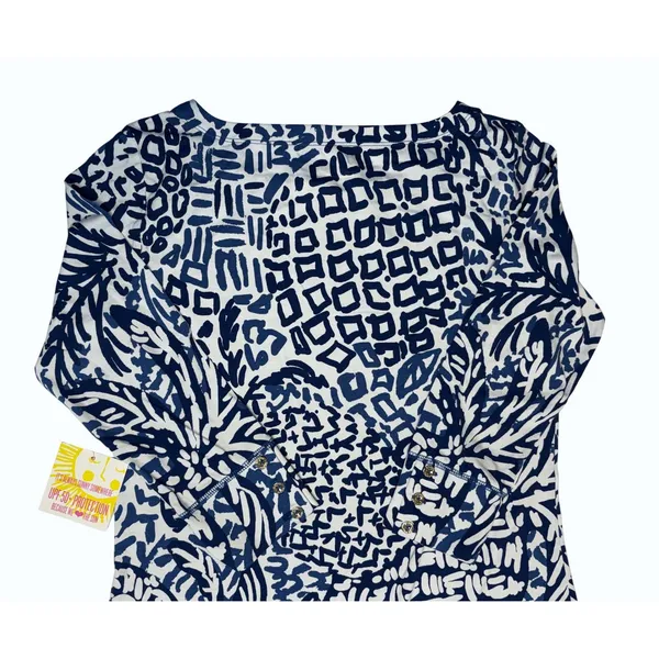Lilly Pulitzer Sophie Shift Dress MEDIUM Home Slice Blue White 50+ UPF NEW‎ - Image 9