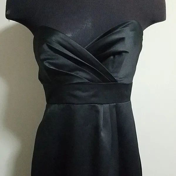 Alfred Angelo Black Strapless Satin Formal Dress (2) - Image 4