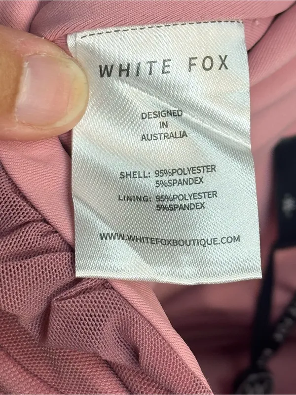 White Fox Mauve Corset Crop Top Women’s 2XL Ruched Mesh Long Sleeve NWT - Image 14
